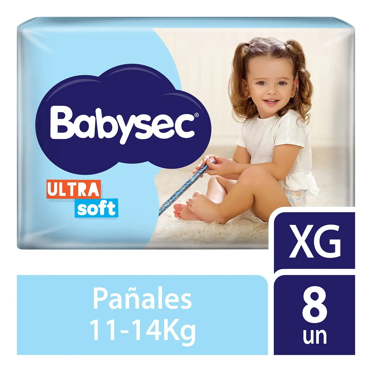 XG Pañales descartables Babysec Ultra Soft Talle Xg 8 Unidades Genero Sin Genero